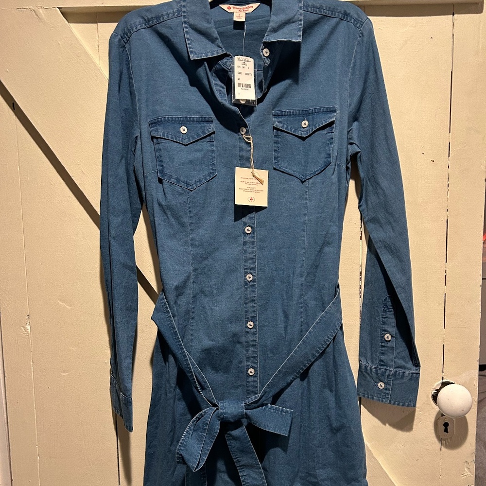Brooks Brothers Red Fleece Denim Dress Long Sleeve